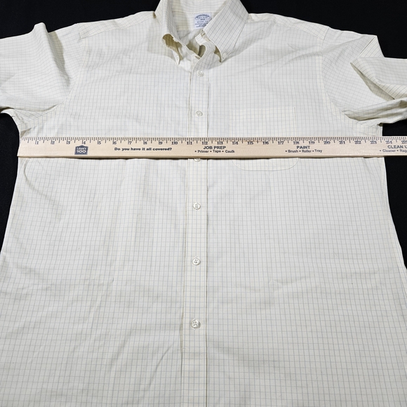 Brooks Brothers Regent Fit Men's LS Button-up Shirt Yellow Check Size 16.5 - Picture 3 of 7